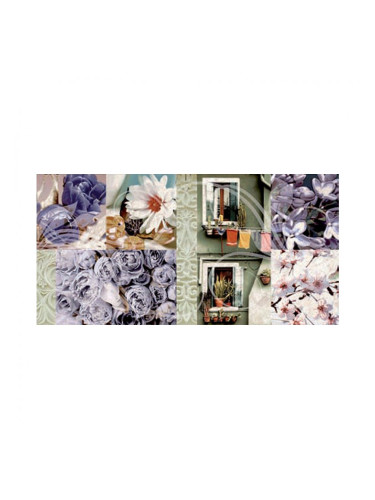 Decorado Temple Gris 2 - 25х50 декорни плочки с цветни елементи