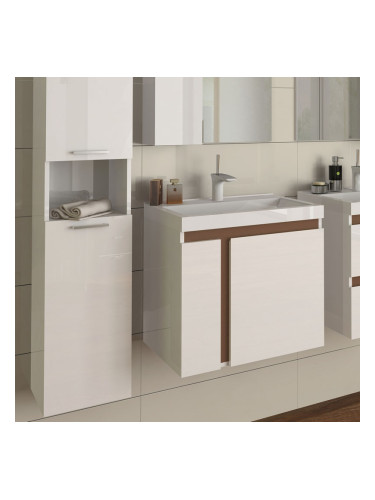 STELLA шкаф за баня 60 см 1 вратa с мивка полимермрамор