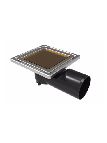 Подов сифон DS-11-CD / бежово стъкло