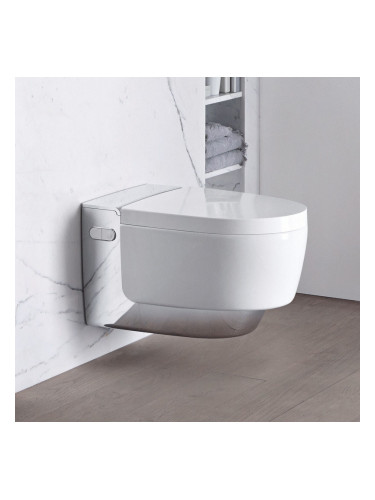 Geberit AquaClean Mera Comfort WC, окачена тоалетна чиния, хром лъскав елемент