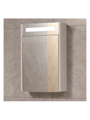 Oгледален горен PVC шкаф за баня с Led осветление