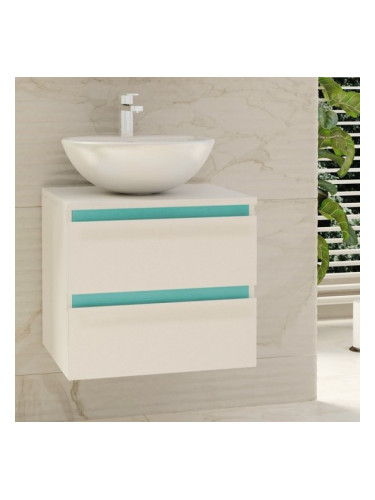 SOUL - ВОДОУСТОЙЧИВ шкаф за баня 50 см 2 чекмеджета с порцеланова мивка F502CSOU