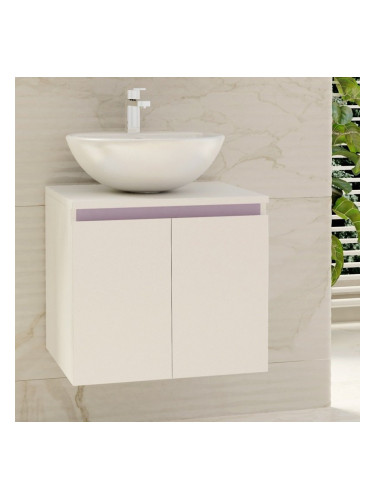 SOUL - ВОДОУСТОЙЧИВ шкаф за баня 50 см 2 вратички с порцеланова мивка F502DSOU