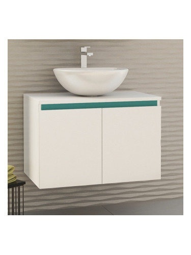 SOUL - ВОДОУСТОЙЧИВ шкаф за баня 70 см 2  вратички с порцеланова мивка F702DSOU