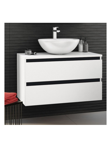 SOUL - ВОДОУСТОЙЧИВ шкаф за баня 80 см 2 чекмеджета с порцеланова мивка F802CSOU