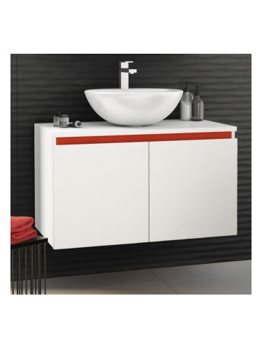 SOUL - ВОДОУСТОЙЧИВ шкаф за баня 80 см 2 вратички с порцеланова мивка F802DSOU