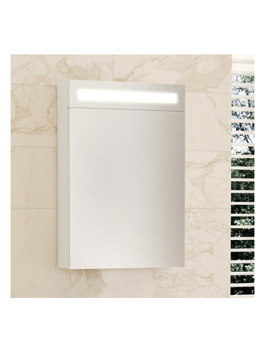 Горен шкаф с огледало за баня с вградено LED осветление - MINO 40