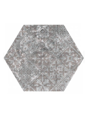 Pompeia Decor Gris - испански плочки за баня хексагон