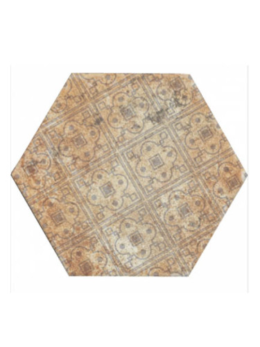 Pompeia Decor Marron - испански плочки за баня хексагон