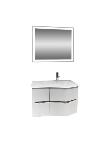 Комплект долен шкаф с умивалник и горен шкаф с LED огледало Севиля