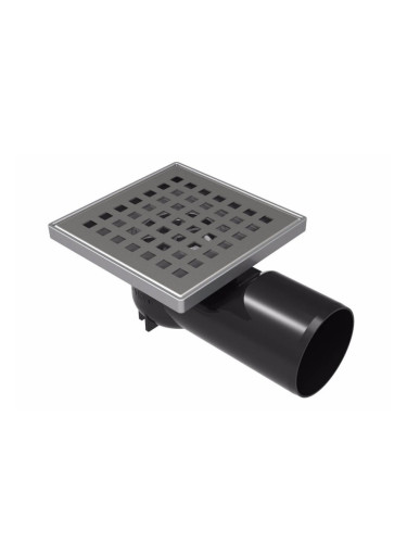 Подов сифон 10х10 см с ПВЦ рамка и решетка от неръждаема стомана