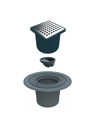 Регулируем сифон с изолационна пола (рамка от полипропилен) с долен изход ø100