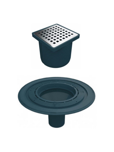 Регулируем сифон с изолационна пола (ПВЦ рамка) с долен изход