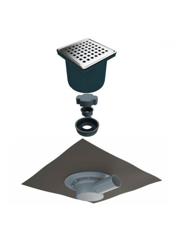 Регулируем сифон с битумна мембрана със страничен изход Ф50