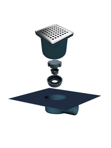 Регулируем сифон с текстилна мембрана със страничен изход Ф50