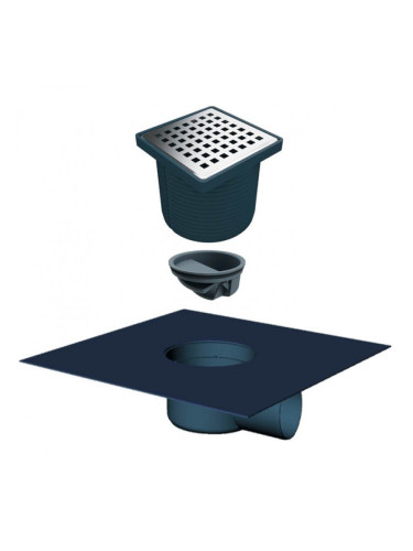 Регулируем сифон с текстилна мембрана (ПВЦ рамка) със страничен изход Ф50