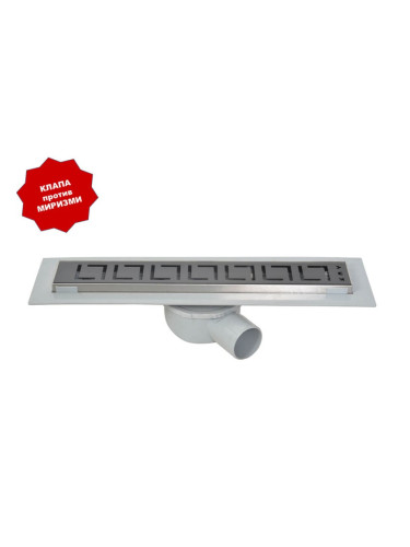 Линеен сифон с черна решетка "Версаче" 40 см