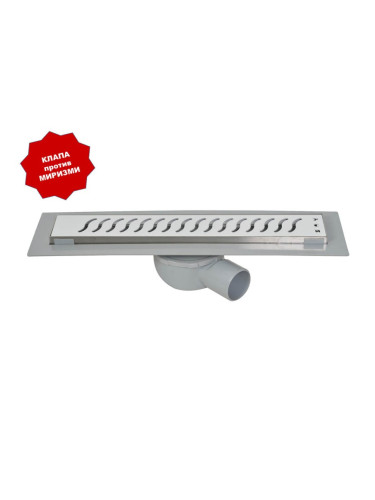 Линеен сифон с бяла решетка вълни 40 см