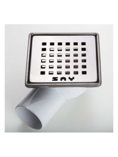 Квадратен сифон 10х10 см - черен