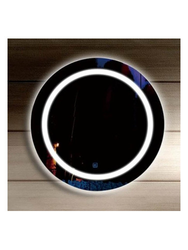 LED огледало кръгло с часовник Макена B 39