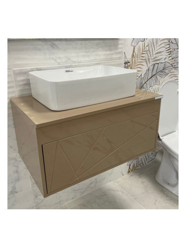 КОНЗОЛЕН ШКАФ ЕМОНА 70 СМ, - Бежов / Сив