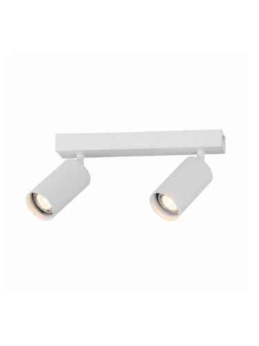 БЯЛО ДВОЙНО ПРОЖЕКТОРНО ТЯЛО АЛУМИНИЙ GU10 30X6X18CM