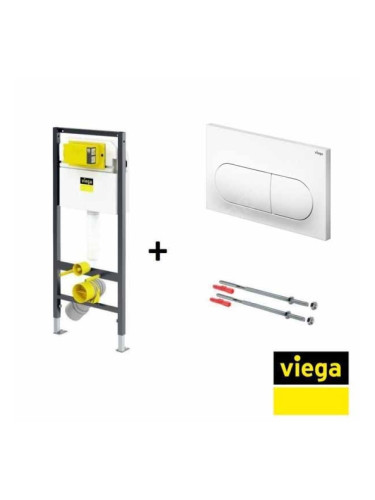 Viega Prevista Комплект структура за вграждане с бутон VISIGN FOR STYLE 6 Алпийско бяло