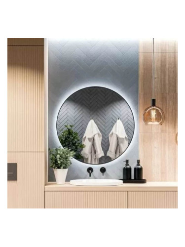 LED ОГЛЕДАЛО Valo Black с черна рамка и осветление