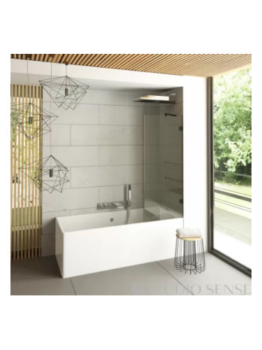 Стъклен параван за вана Primo Nero