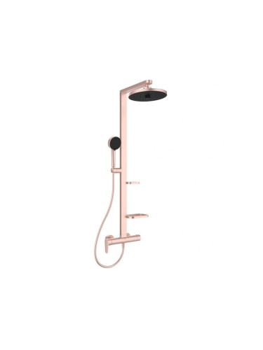Cerafl ow alU+ душ система с едноръкохватков смесител за душ, цвят розе bd584rO