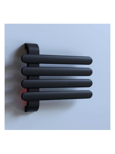 Дизайнерска алуминиева лира за баня Riffle 4 452 х 550, Черен мат