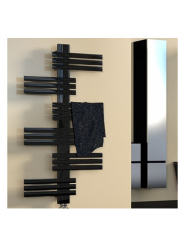 Дизайнерска алуминиева лира за баня Guardian XL Black matte 700x1300