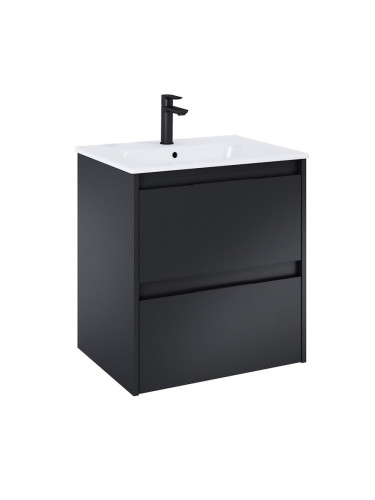 Долен шкаф за баня с мивка – черен мат A852012532