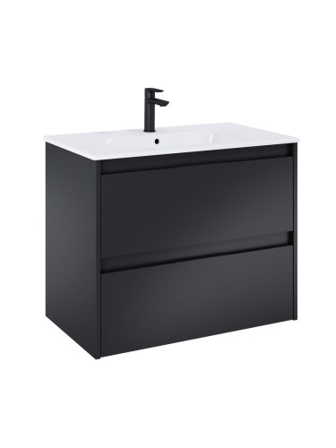 Долен шкаф за баня с мивка – черен мат A852014532