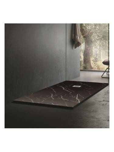 Поддушово корито 80х120 черен мрамор MARBLE TEXTURE ICST 12080MB-1