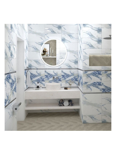 VALERIA BLUE - серия плочки за баня с мраморен дизайн