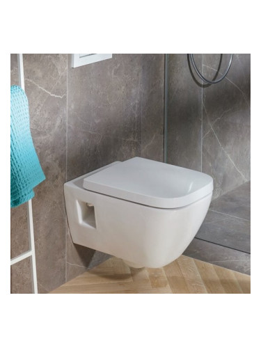 GEBERIT Selnova Square Premium висяща тоалетна чиния Rimfree, полускрит монтаж