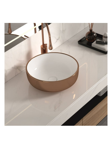 Порцеланов умивалник за баня ICB 875RG, розово злато