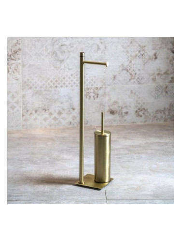 Поставка за тоалетна хартия и WC четка Trilly Gold