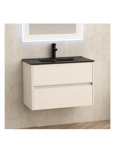 ДОЛЕН ШКАФ ЗА БАНЯ ICP 7955 + МИВКА ICC 8066B ЧЕРЕН МАТ