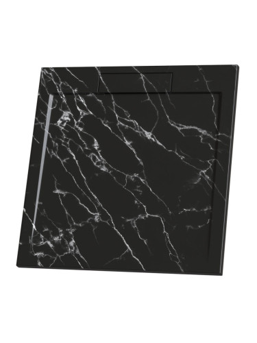 Поддушово корито MARBLE TEXTURE 90 см, черен мат