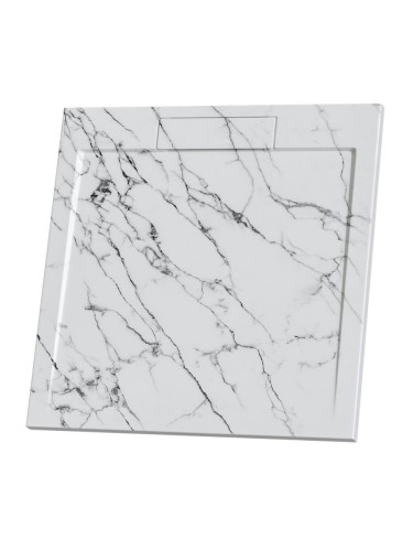 Поддушово корито MARBLE TEXTURE 90 см, бял мат