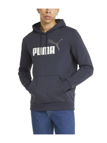 PUMA Essentials+ Two-Tone Big Logo Hoodie Navy