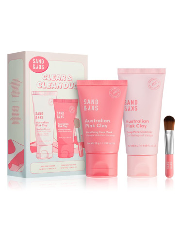 Sand & Sky Australian Pink Clay Clear & Clean Duo комплект за грижа за лице