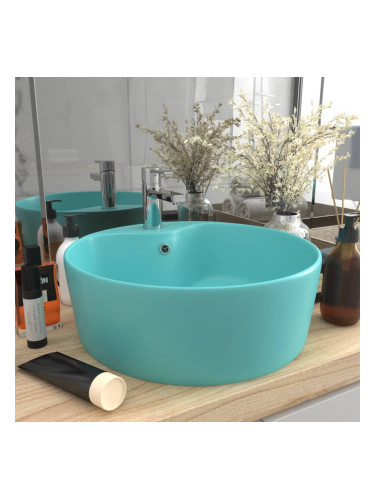Sonata Луксозна мивка с преливник светлозелен мат 36x13см керамика