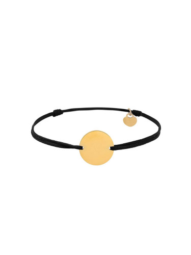 Гривна с черен конец и златиста плочка Bellita