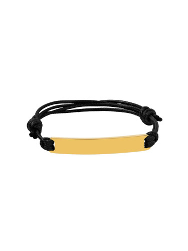 Черна мъжка гривна със златиста плочка Bellita