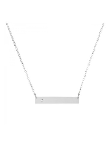 Сребристо дамско колие с плочка Bellita