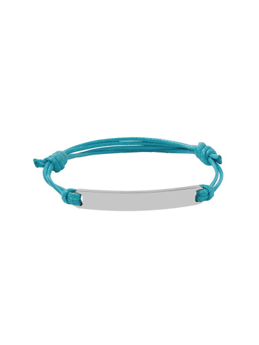 Синя мъжка гривна със стоманена плочка Bellita