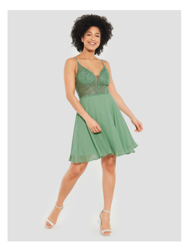 Swing Коктейлна рокля 5AE19300 Зелен Slim Fit